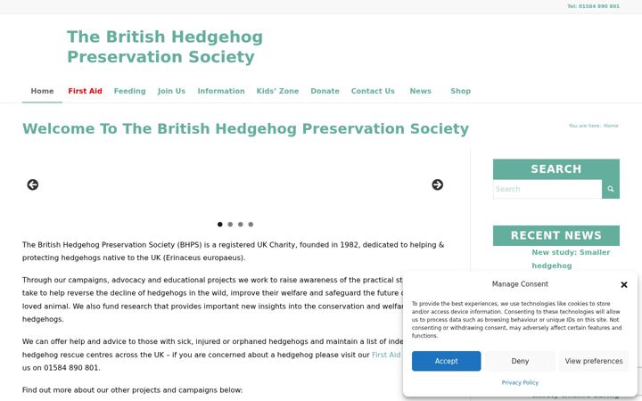 Screenshot ta' britishhedgehogs.org.uk