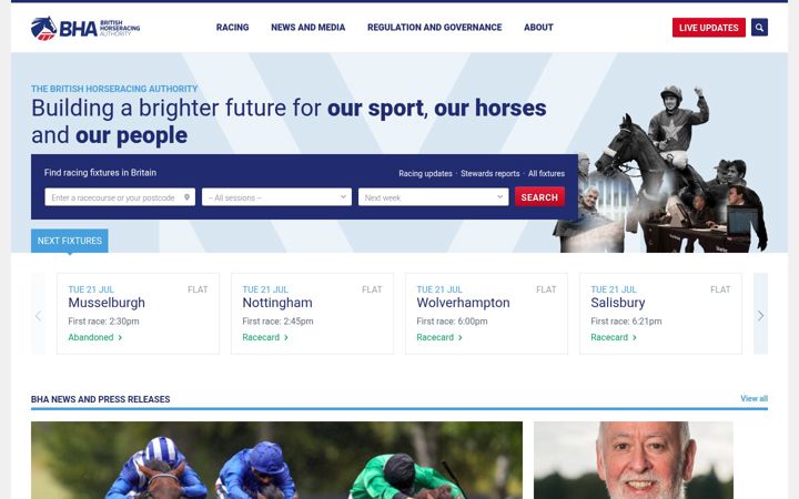Screenshot of britishhorseracing.com
