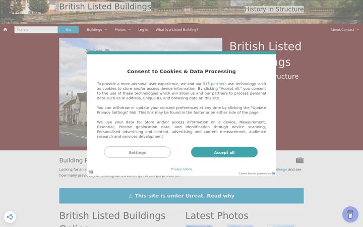 Screenshot of britishlistedbuildings.co.uk