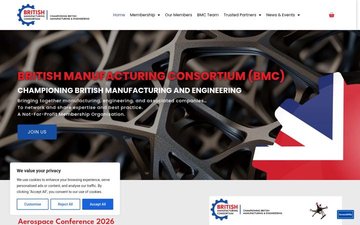 Skjermbilde av britishmanufacturingconsortium.co.uk