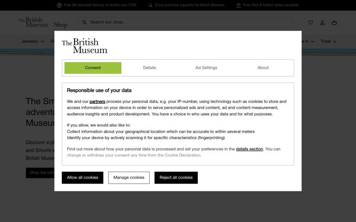 Screenshot of britishmuseumshoponline.org