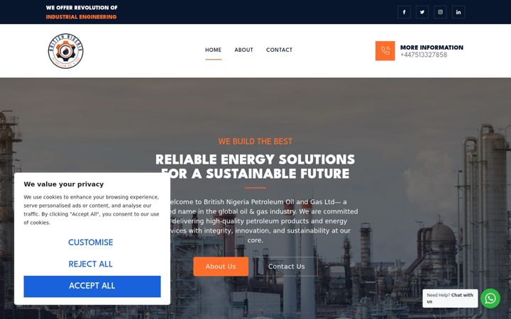 Screenshot of britishnigeriapetroleum.com