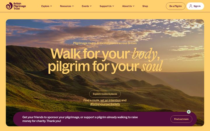 Captura de pantalla de britishpilgrimage.org