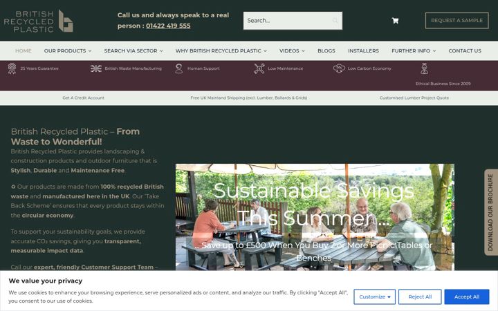 Screenshot of britishrecycledplastic.co.uk
