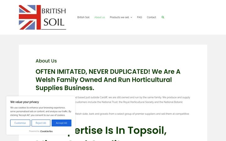 Screenshot of britishsoil.co.uk
