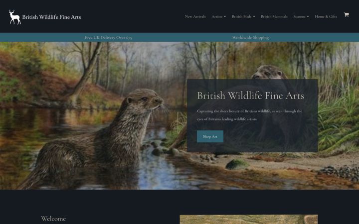 Screenshot of britishwildlifefinearts.co.uk