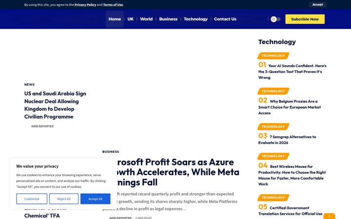 Screenshot of britishwire.com