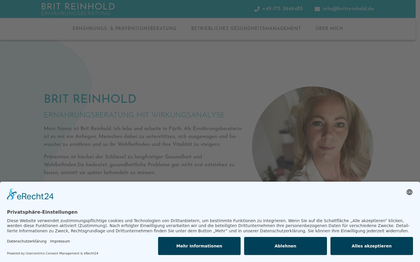 Screenshot des Einwilligungsbanners vor jeglicher Interaktion
