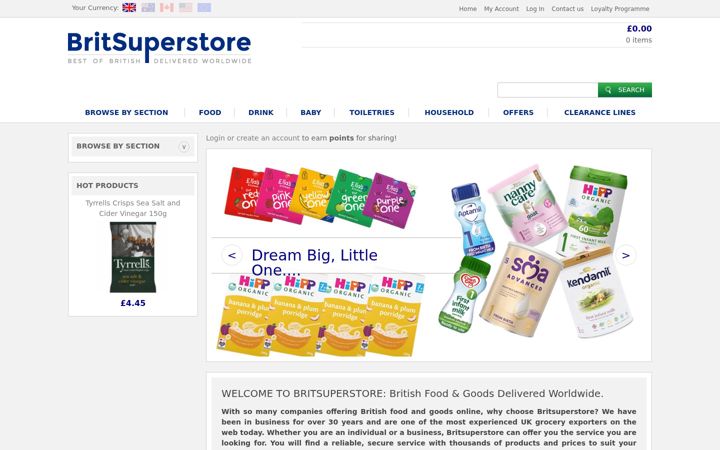 Screenshot of britsuperstore.com