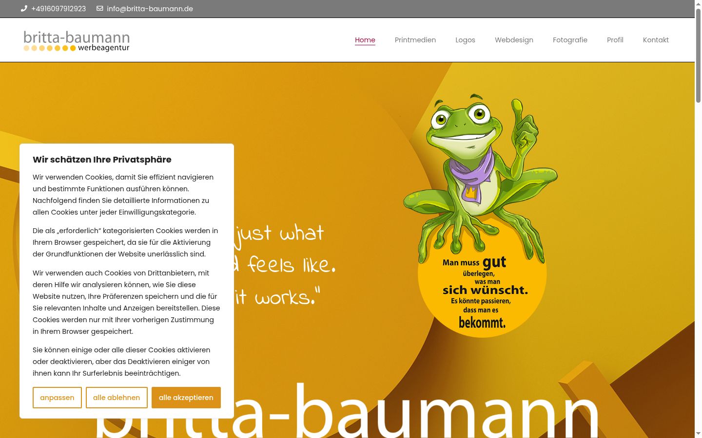 Captura de ecrã do banner de consentimento apresentado antes de qualquer interação
