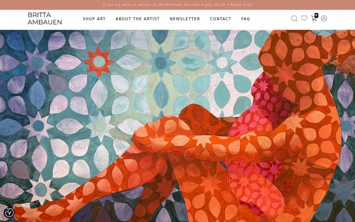 Screenshot of brittaambauenart.com
