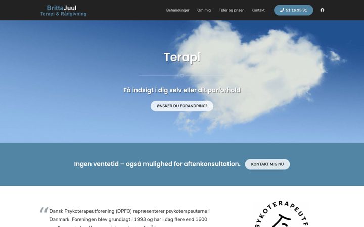 Screenshot of brittajuul.dk