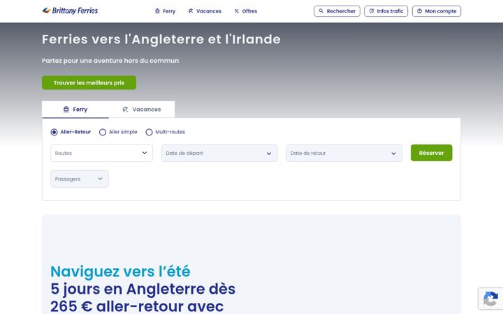 Screenshot of brittany-ferries.fr
