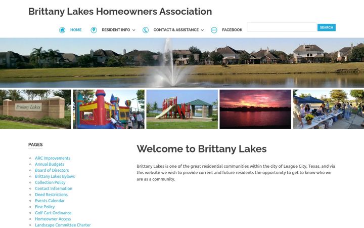 Captura de pantalla de brittanylakes.org