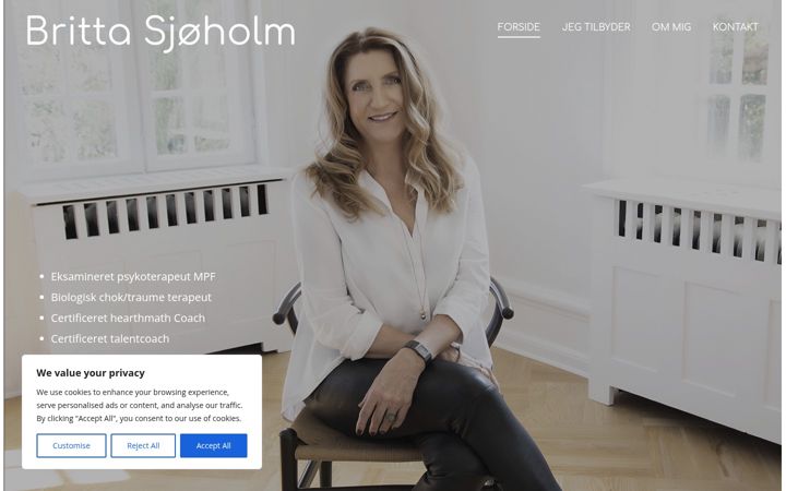 Screenshot of brittasjoeholm.dk