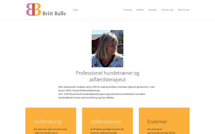 Screenshot of brittballe.dk