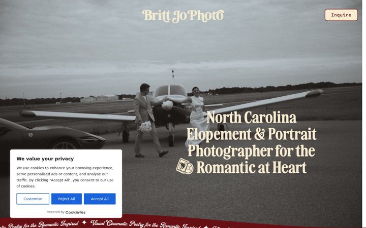 Screenshot of brittjophoto.com