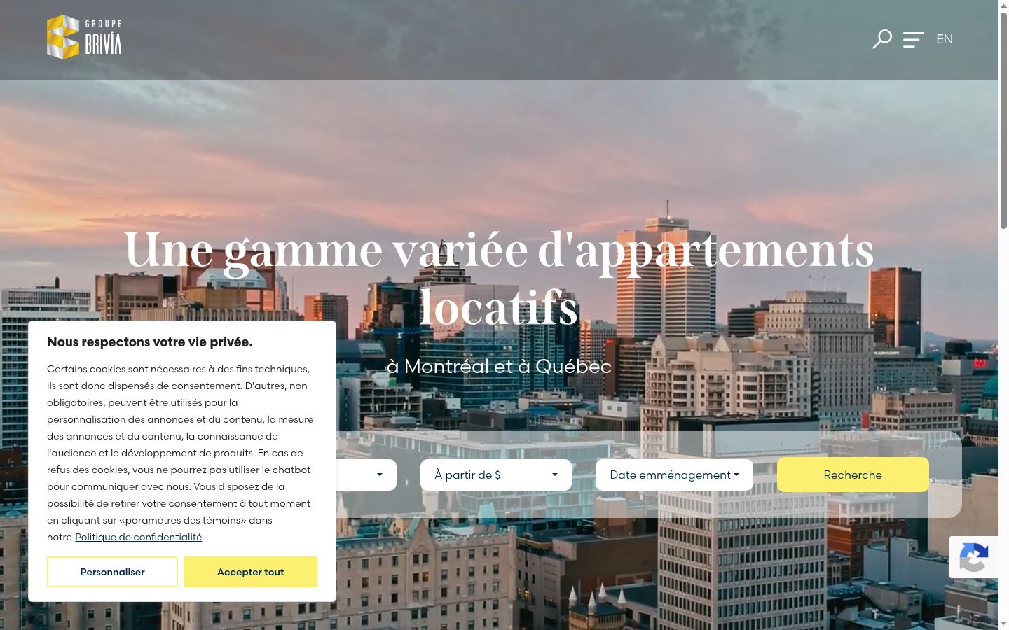 Screenshot van de toestemmingsbanner zoals getoond vóór enige interactie