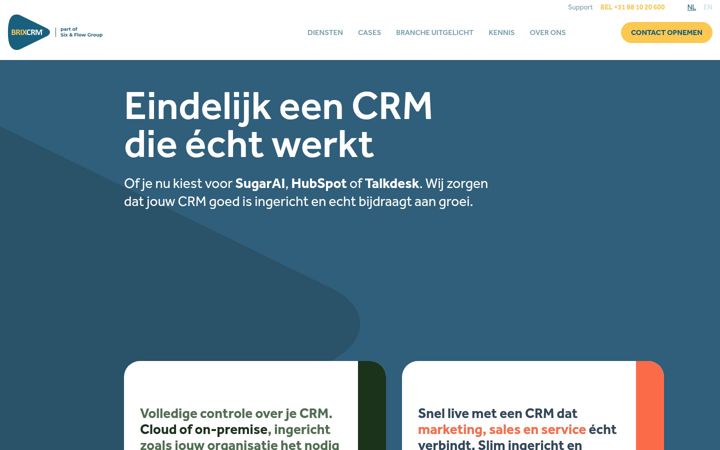 Screenshot of brixcrm.nl