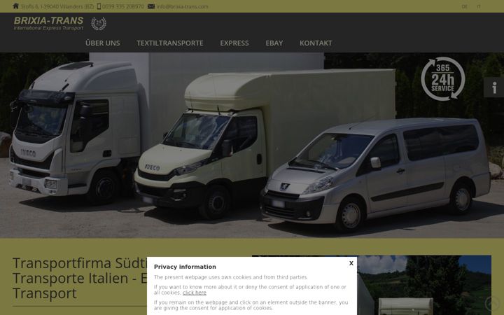 Screenshot of brixia-trans.com