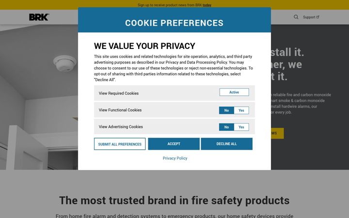 Screenshot of brkelectronics.com