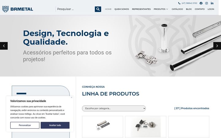Kuvakaappaus sivustosta brmetal.com.br