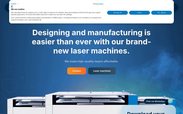 Screenshot of brmlasers.eu