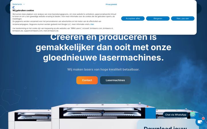 Screenshot of brmlasers.nl