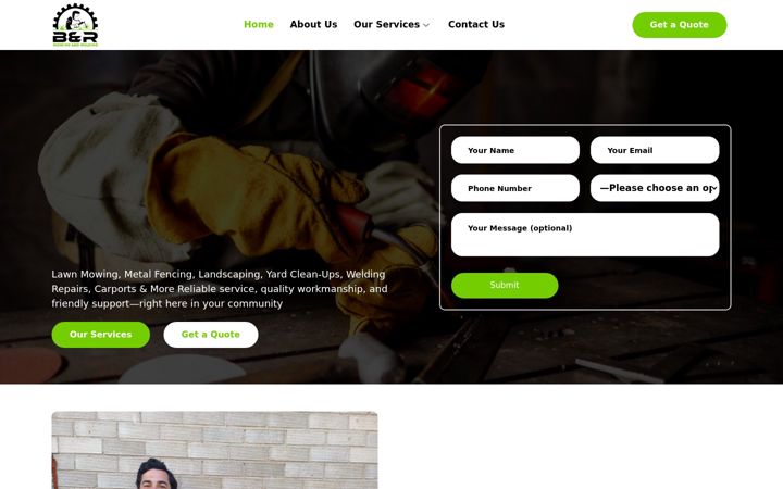 Screenshot of brmowingandwelding.com.au