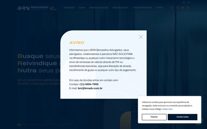 Kuvakaappaus sivustosta brnadv.com.br