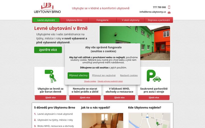 Képernyőkép: brno-ubytovny.cz