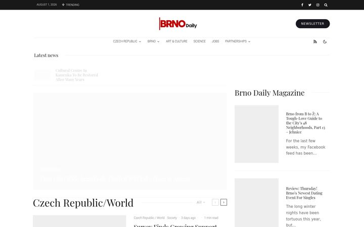 Screenshot of brnodaily.com