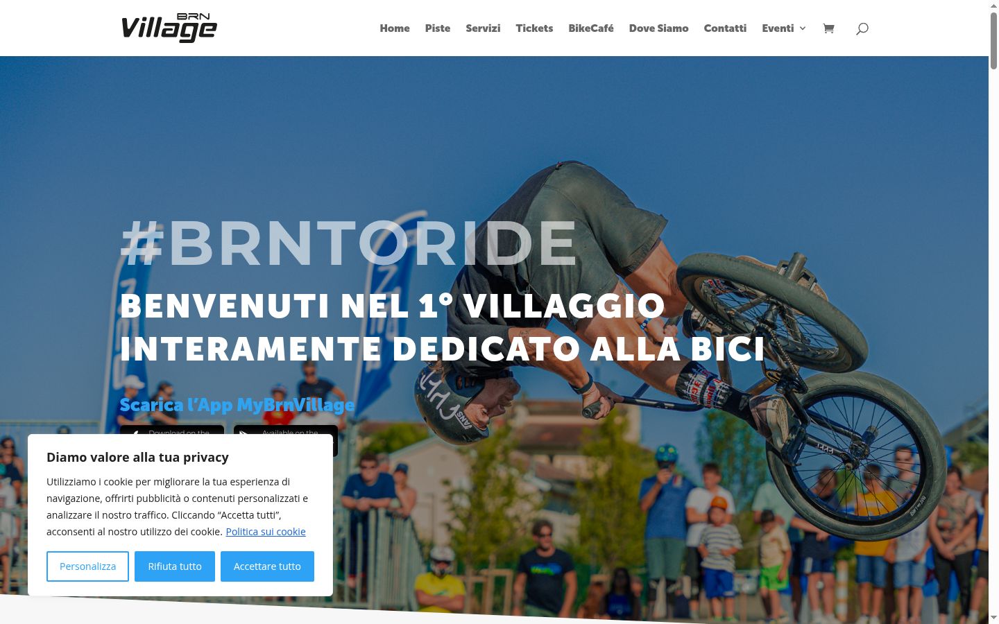 Screenshot del banner di consenso mostrato prima di qualsiasi interazione