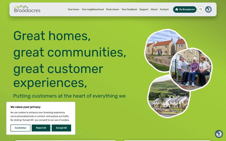 Screenshot ta' broadacres.org.uk