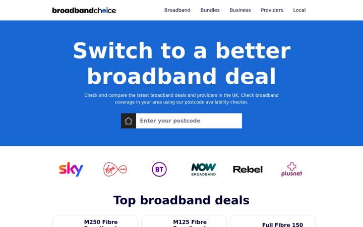 Screenshot of broadbandchoice.co.uk