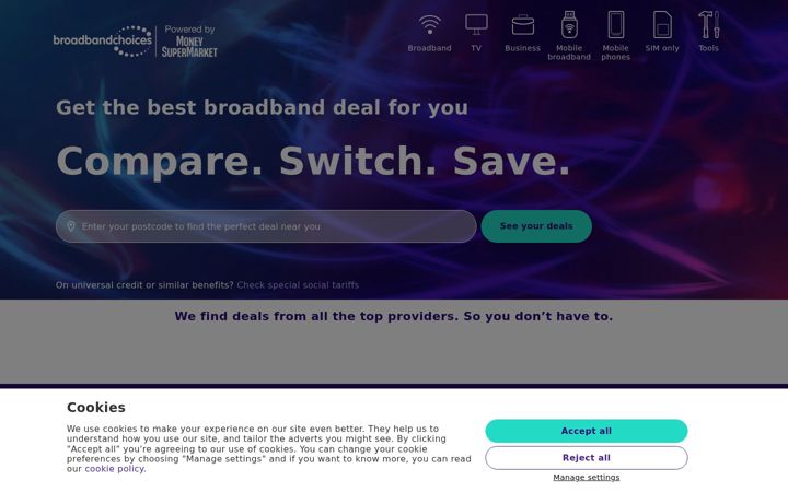 Screenshot of broadbandchoices.co.uk