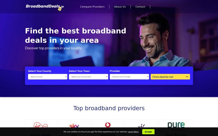 Ekrano kopija broadbanddeals.ie