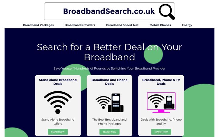 Screenshot ta' broadbandsearch.co.uk