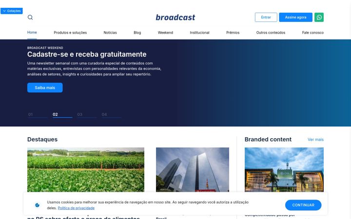 Kuvakaappaus sivustosta broadcast.com.br