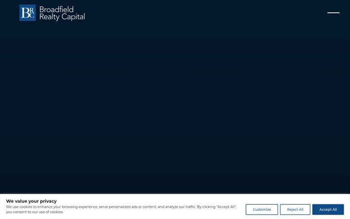 Screenshot of broadfieldrealtycapital.com