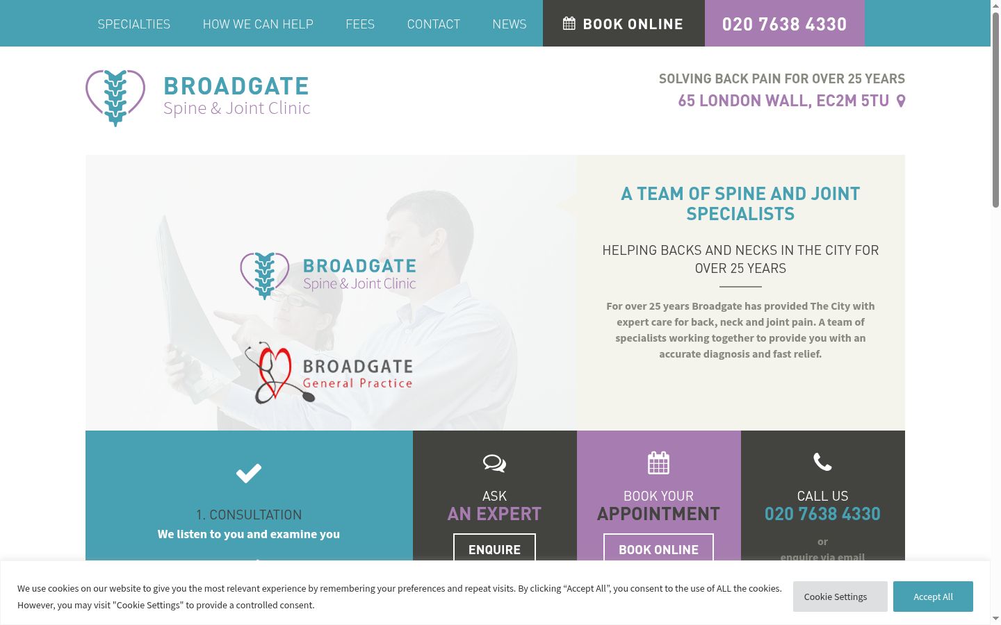 Screenshot of the consent banner shown before any interaction