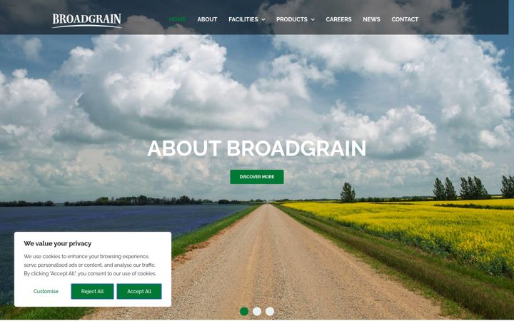 Screenshot of broadgrain.com