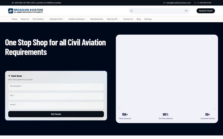 Screenshot of broadlineaviation.com