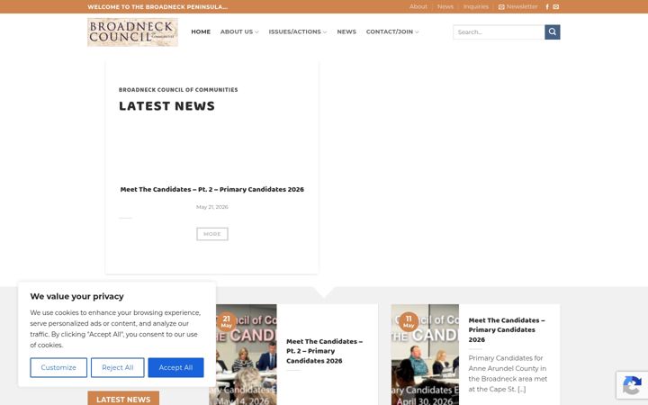 Screenshot of broadneckcouncil.org
