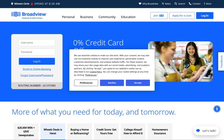 Captura de pantalla de broadviewfcu.com