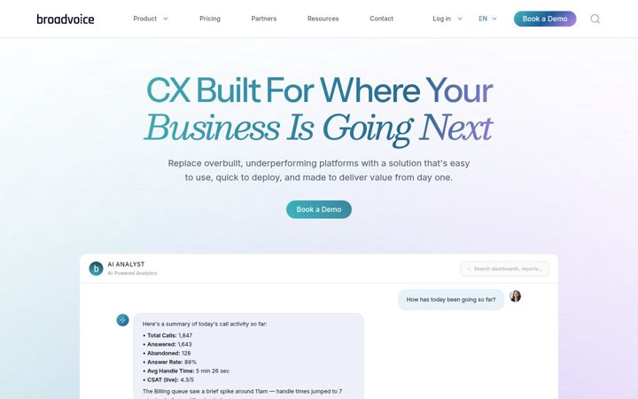 Screenshot of broadvoice.com