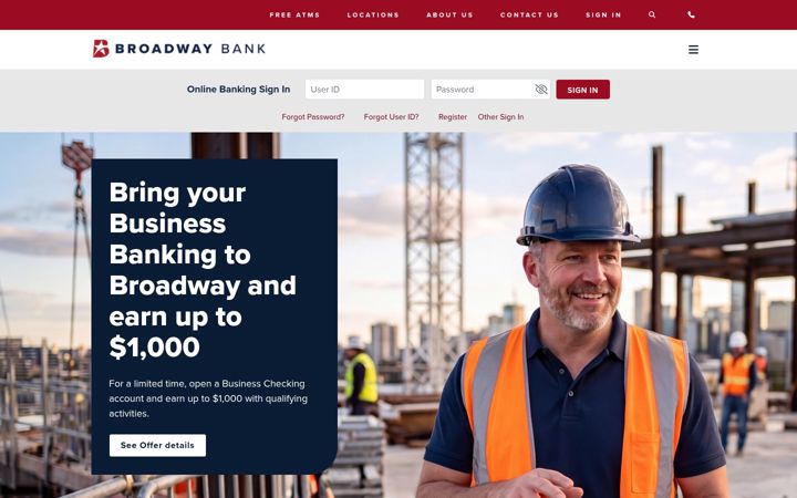 Screenshot of broadway.bank