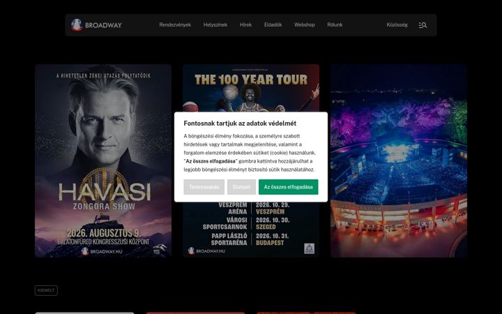 Screenshot ta' broadway.hu