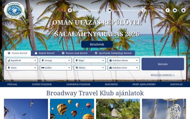 Képernyőkép: broadwayholiday.hu