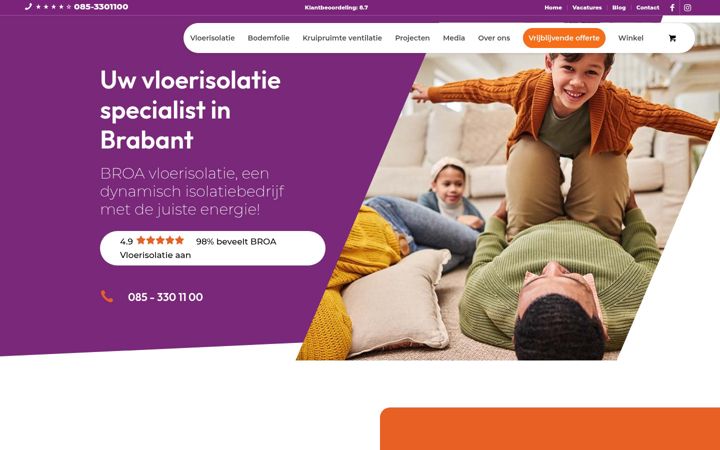 Screenshot of broavloerisolatie.nl